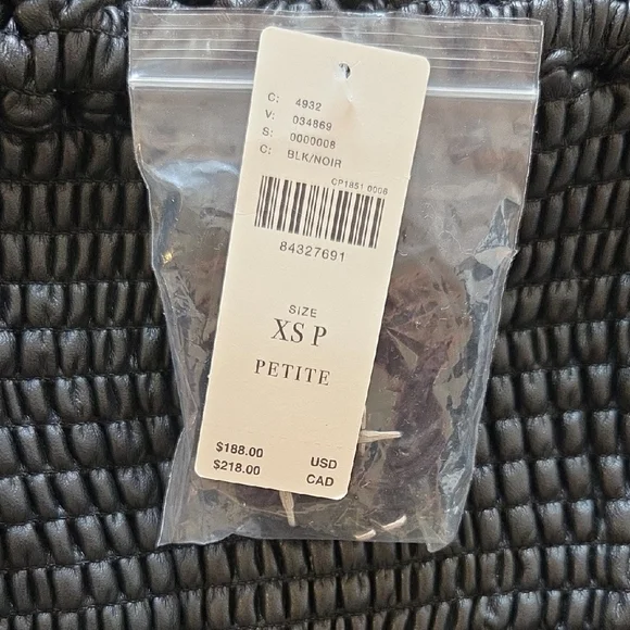 Anthropologie Strapless Smocked Faux-Leather Jumpsuit in Black - Picture 3 of 3